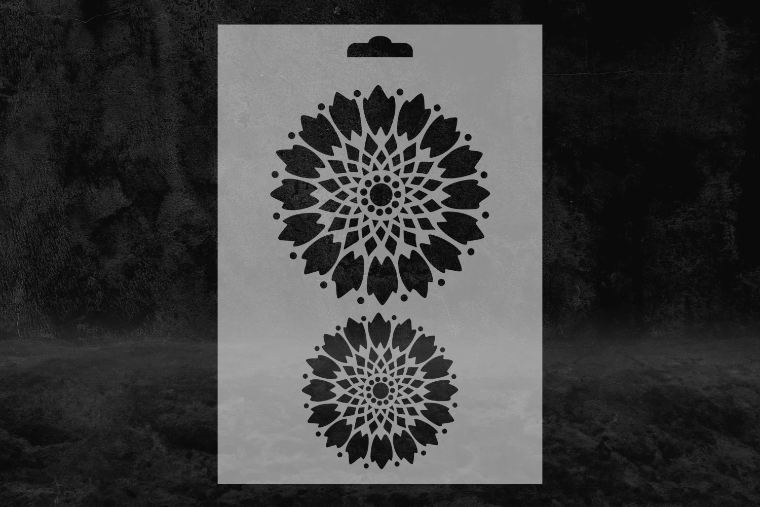 Daire (IV) Mandala Desenli Eski Çağ Stencil Kalıbı görsel 2